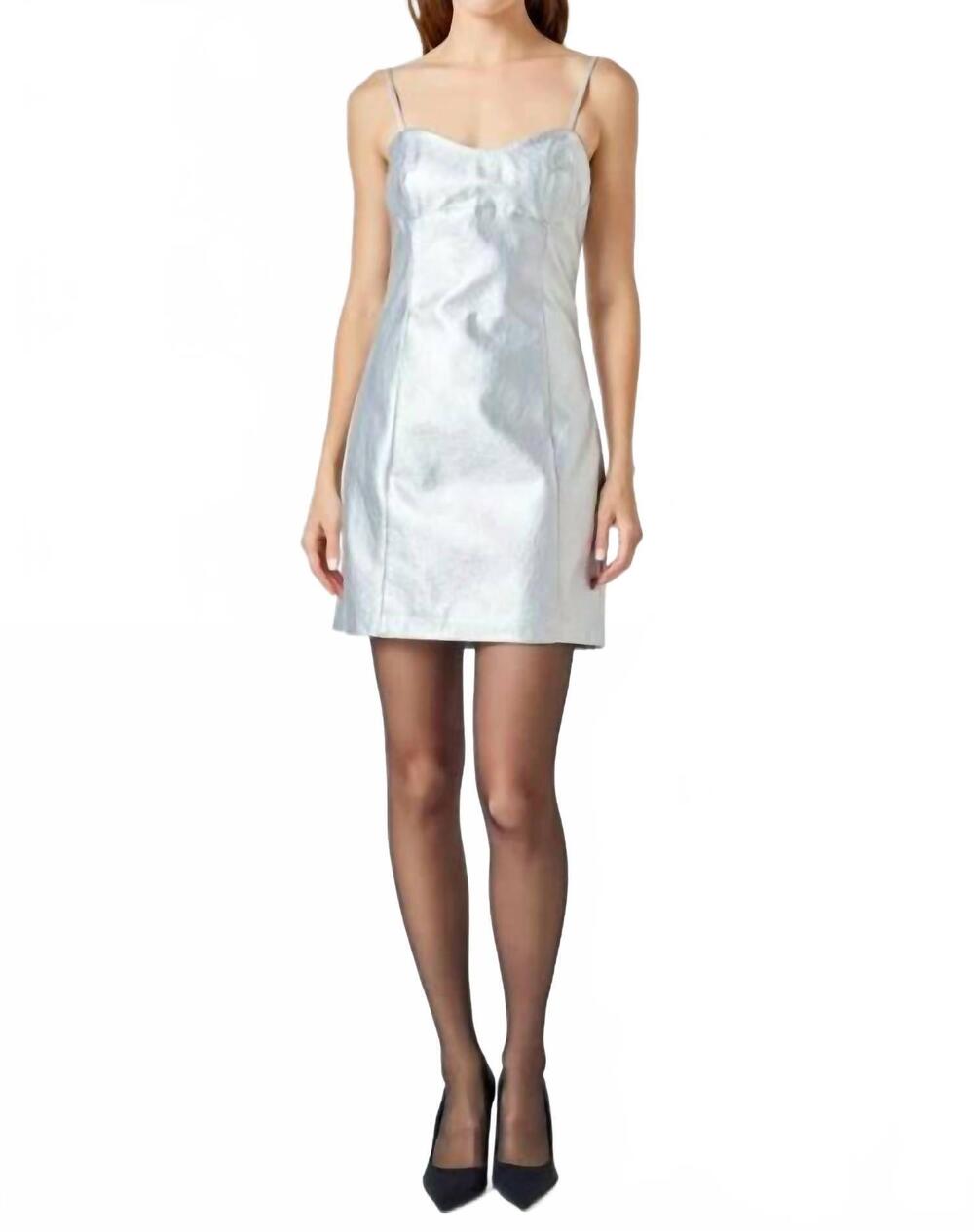 NEW ENDLESS ROSE metallic mini dress in silver